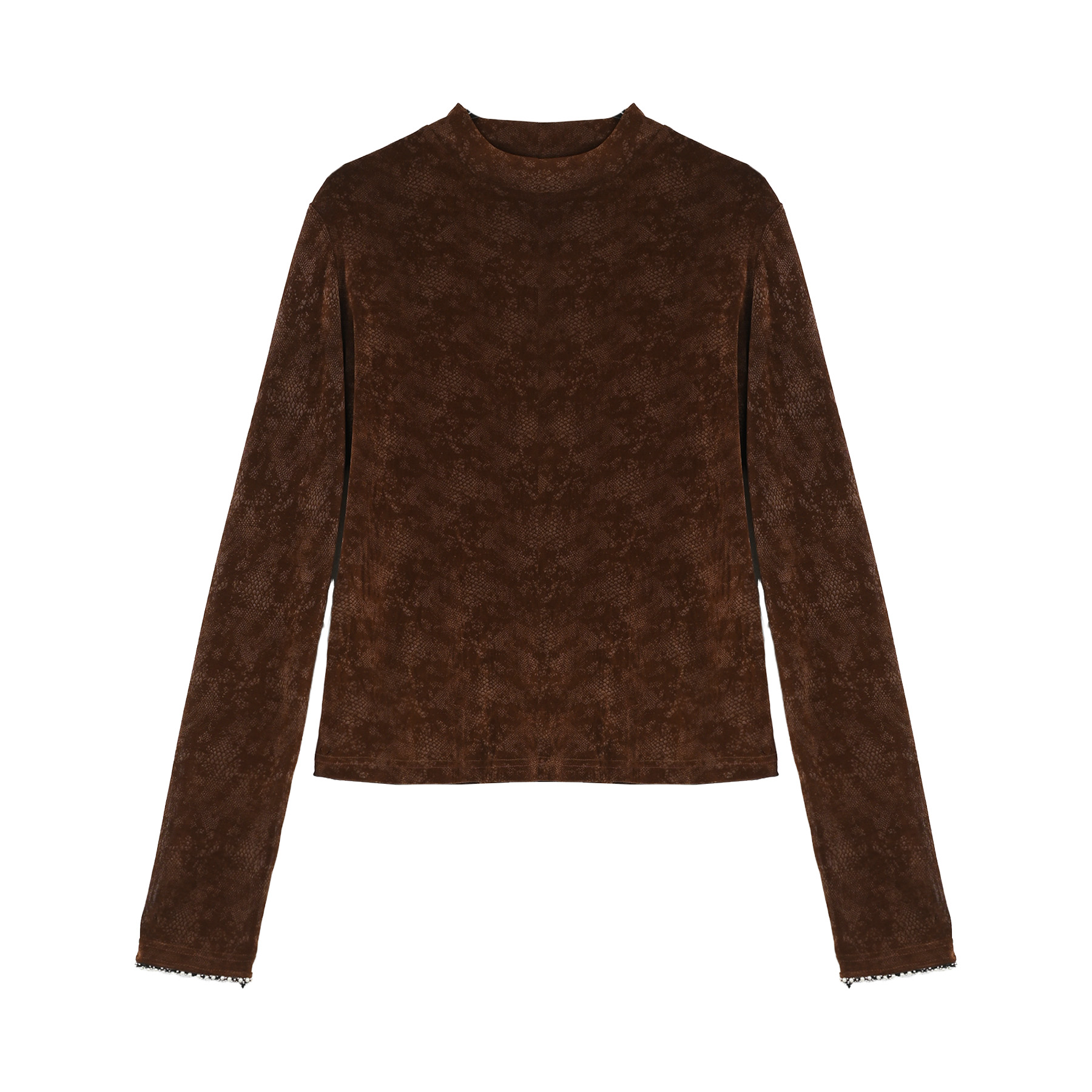 长袖常规修身型堆堆领打底衫蕾丝网红上衣衬衫秋冬CVC20264