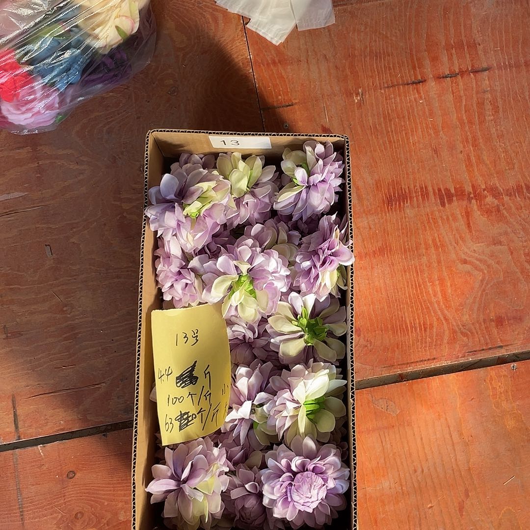 硅胶紫色大丽花花头