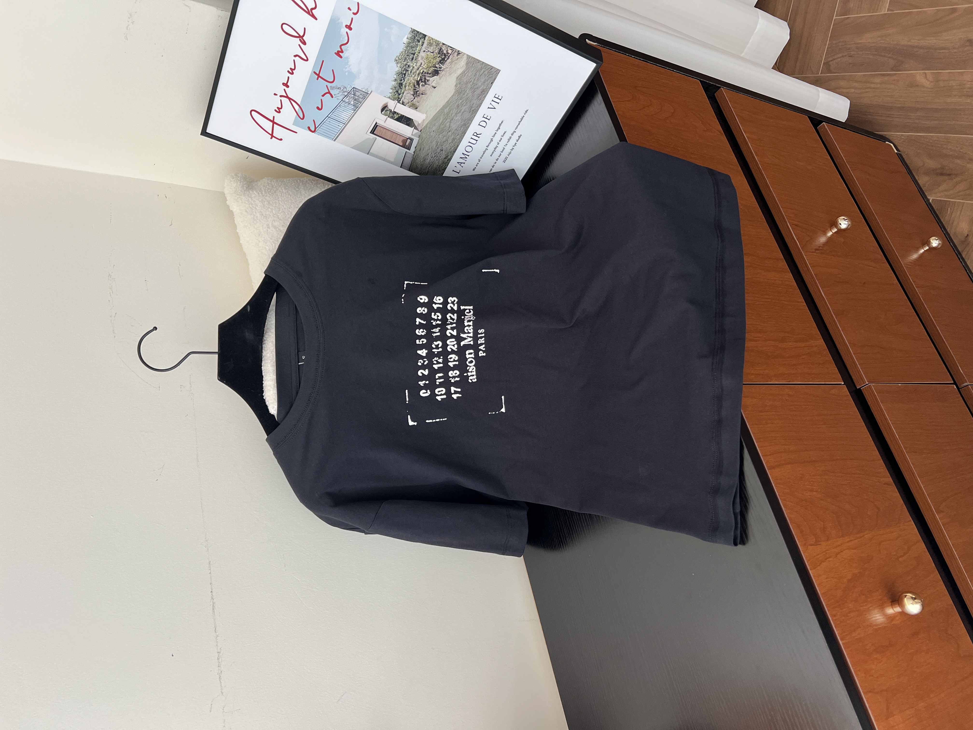 KAISIO春夏美式蓝色圆领上衣百搭短袖2502101