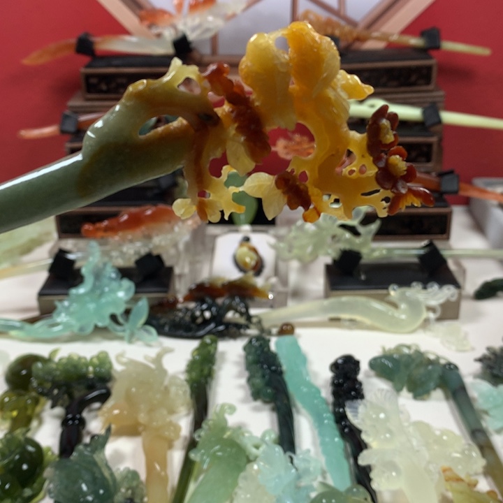 蛇纹石玉发簪未镶嵌