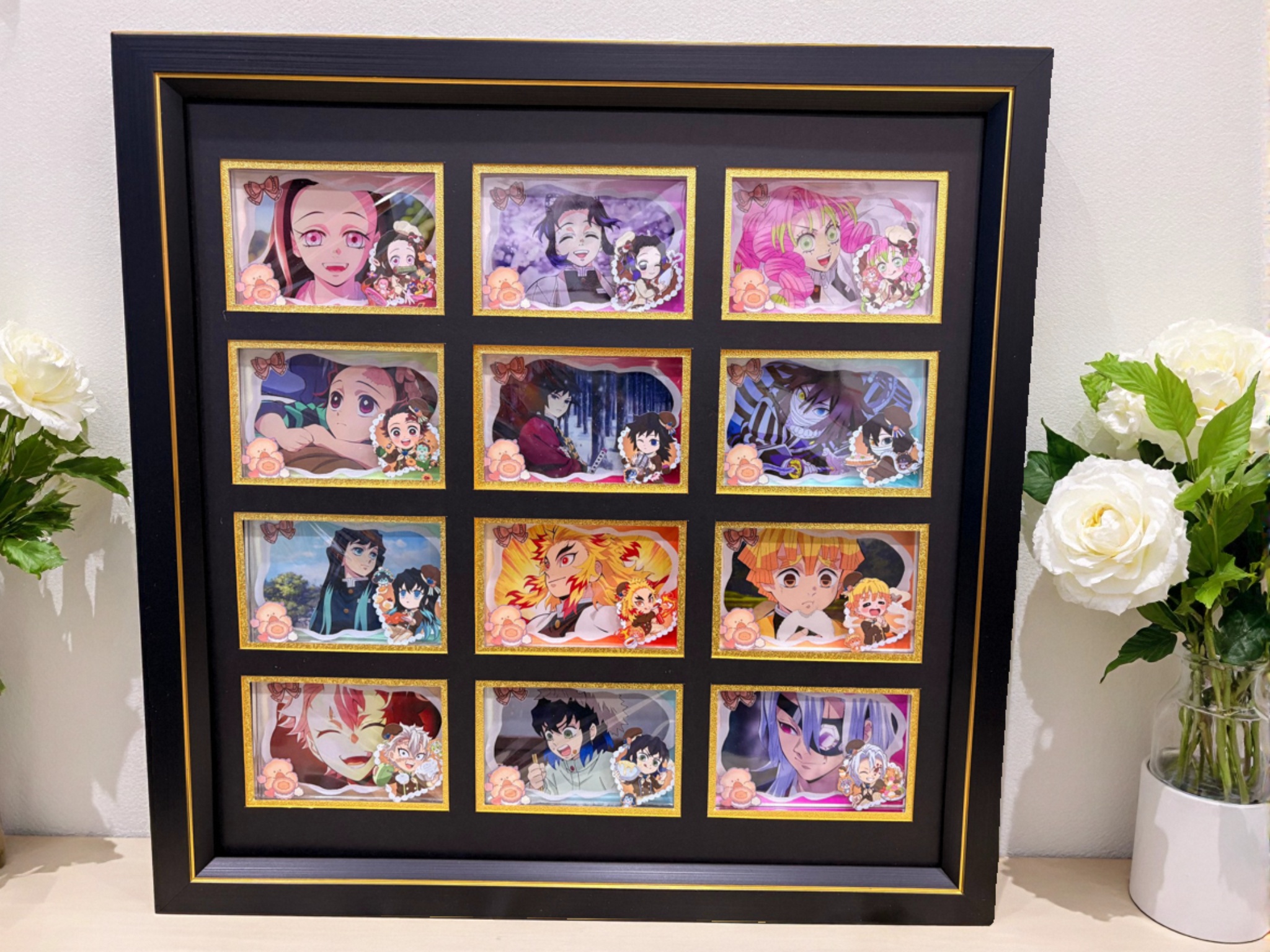 亚克力水晶砖装裱框/收纳展示收藏画框/实木/相框/鬼灭元神海贼王