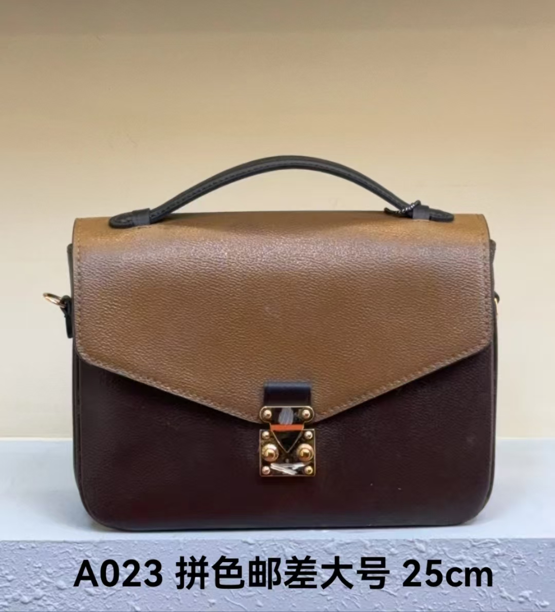 A023拼色邮差大号 25cm【里外标全对】现货带礼盒包装单肩包