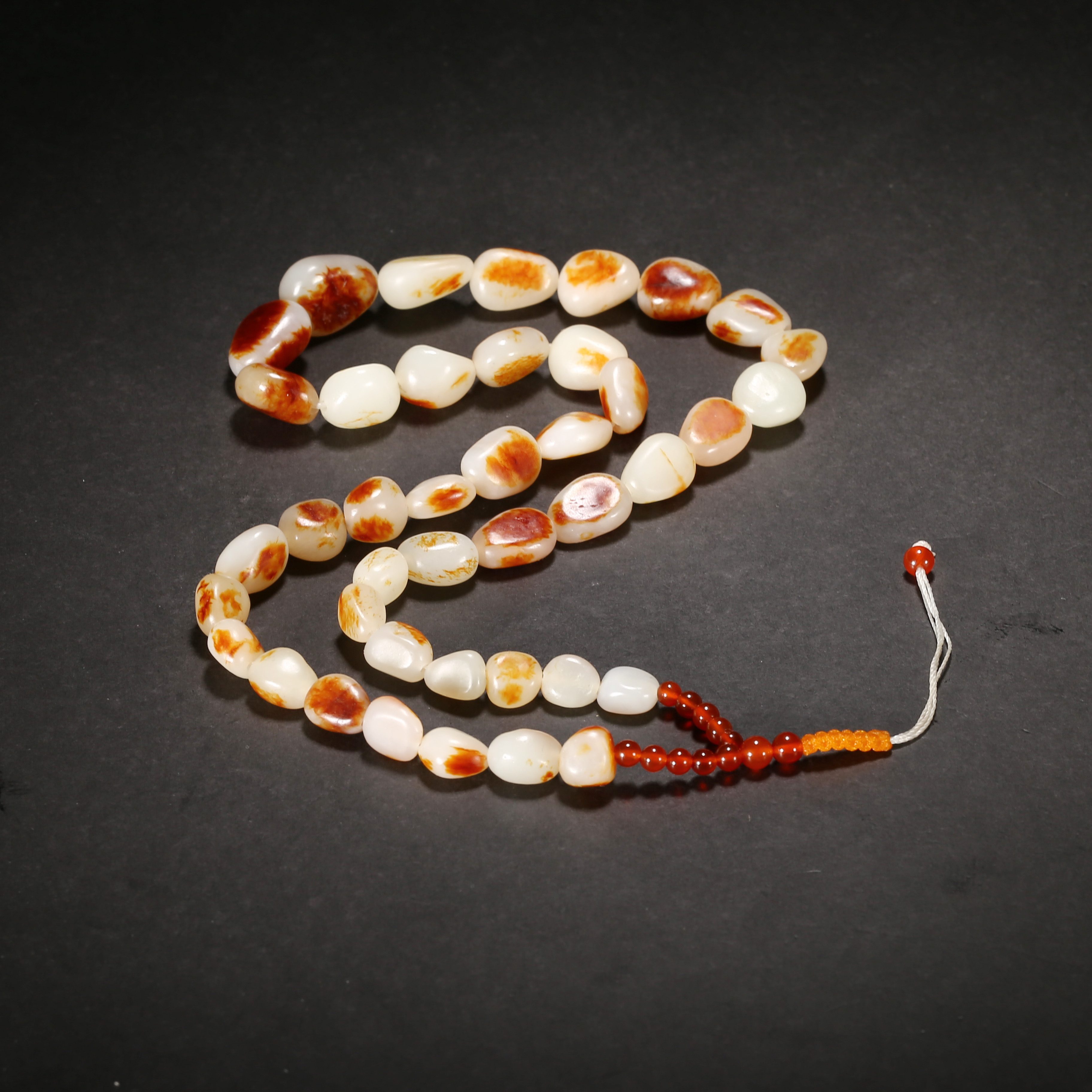 清代*白玉俏色随形项链/09JTY3145/和田玉【北京文博】