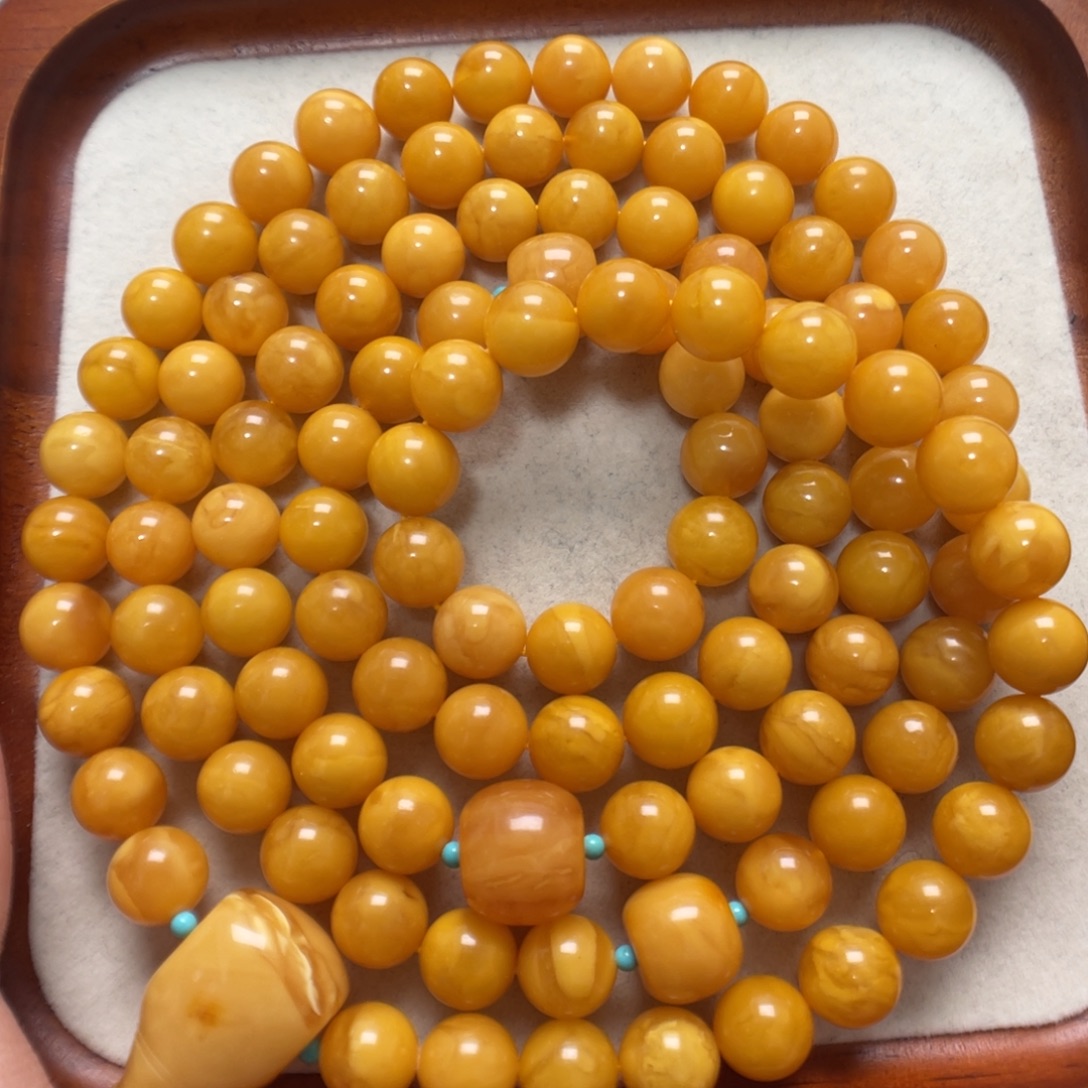 蜜蜡未镶嵌项链108