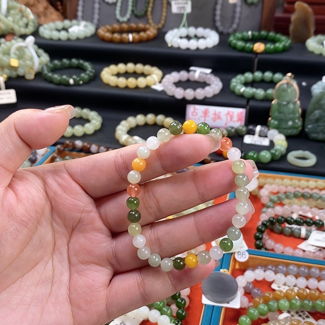 和田玉手链 6MM未镶嵌