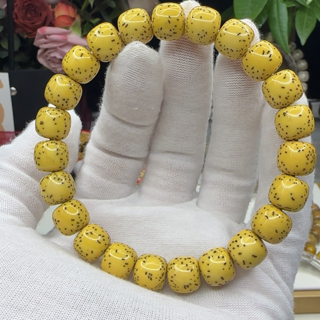 手串星月菩提原脂原生态侧白10.5×9.5同枝果a7