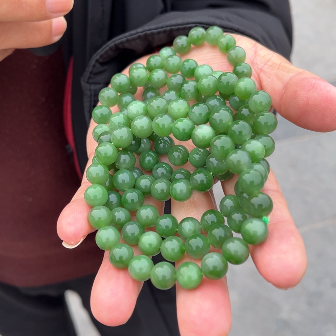 和田玉颈饰未镶嵌碧玉无黑点10mm手串多样性发货（拍一发一）