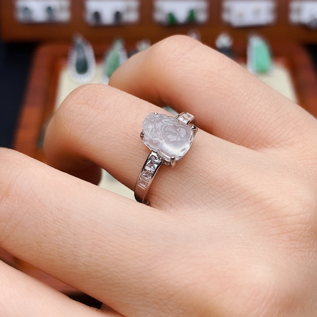 银S925镶嵌戒指翡翠