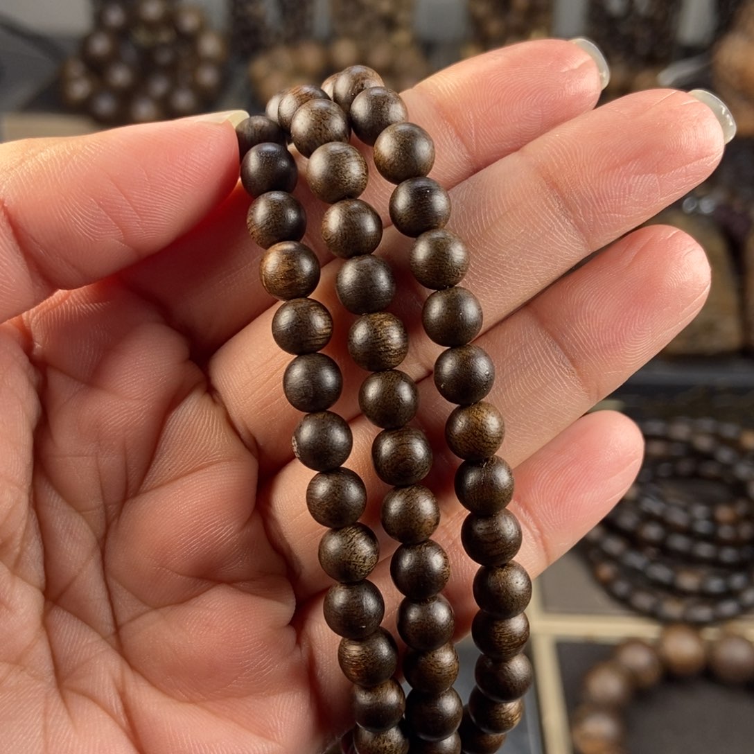 沉香手串京***儿越南芽庄白棋楠