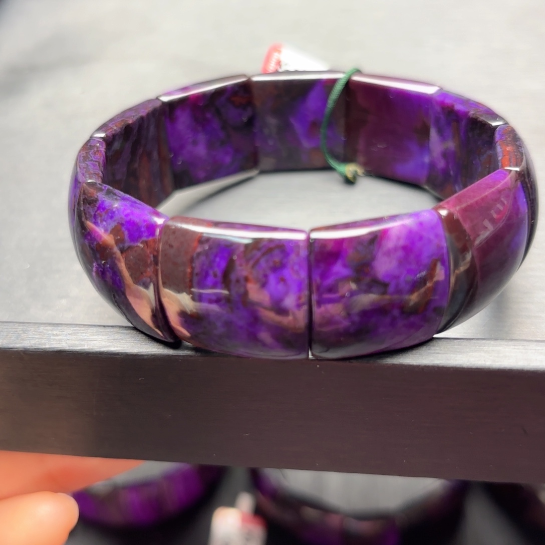 苏纪石（舒俱来）未镶嵌油画帝王紫轮胎镯牌