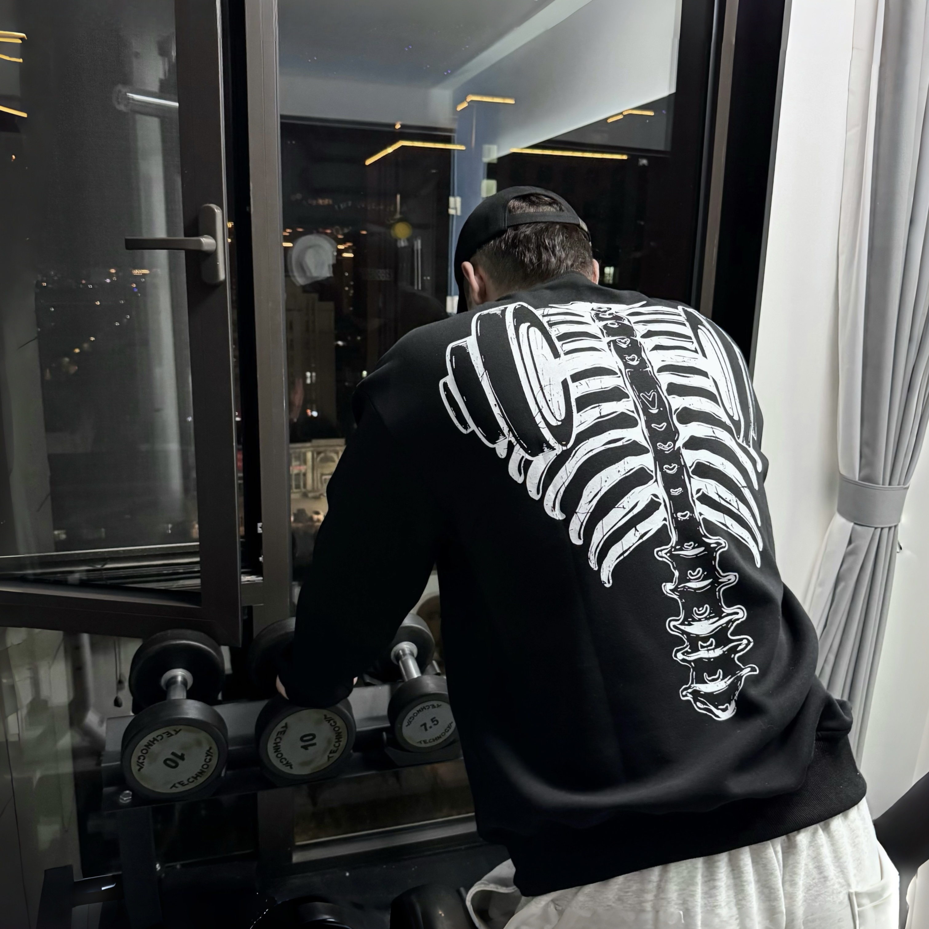 BXLT【杠铃肩胛骨】原创卫衣宽松落肩健身运动百搭重磅训练长袖情侣