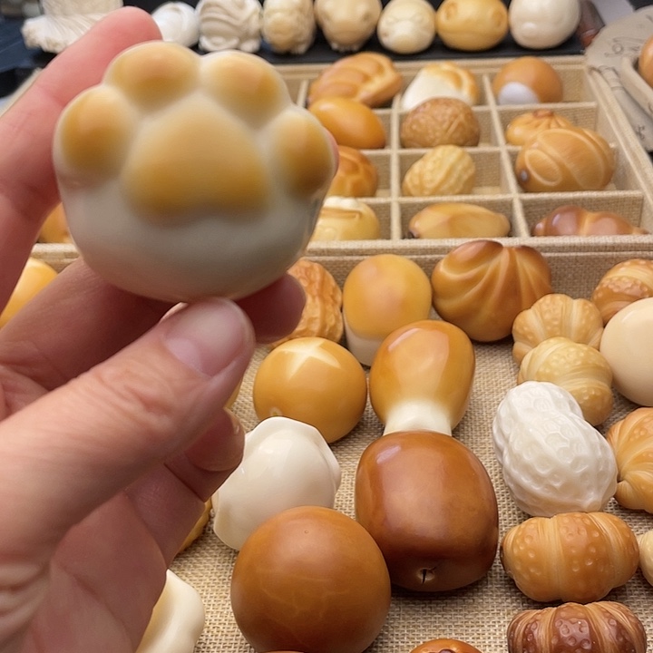 吊坠菩提根/象牙果烤色猫爪4733