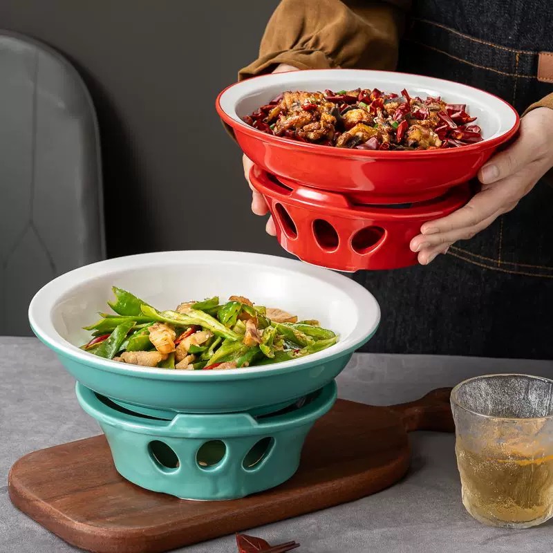 平浅边保温盘子明炉酒店家用高档餐具五星级酒店加热酒店餐具餐厅