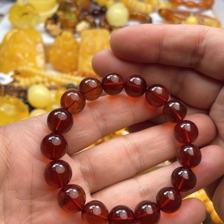 琥珀（花珀）手串未镶嵌手串