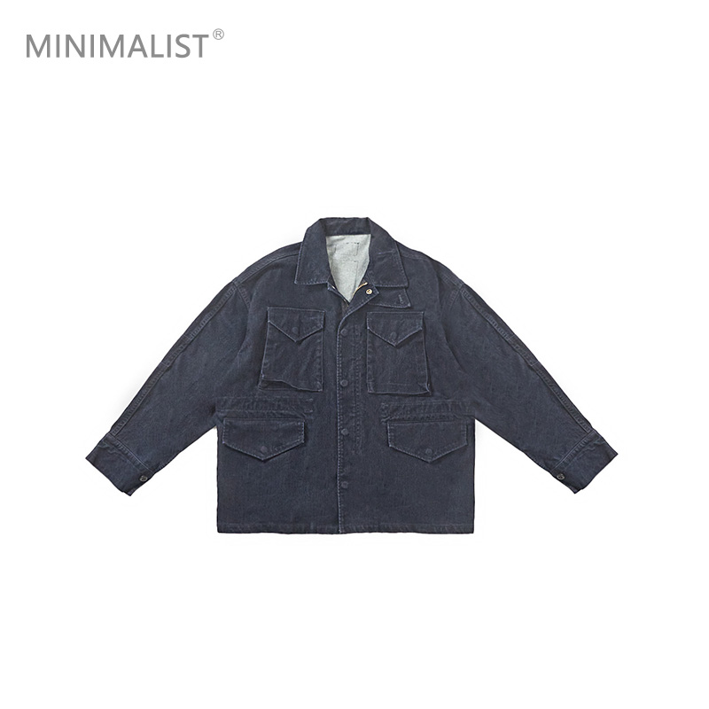 极限民《自在牛仔》秋冬宽松复古做旧多口袋牛仔外套W4415O1901