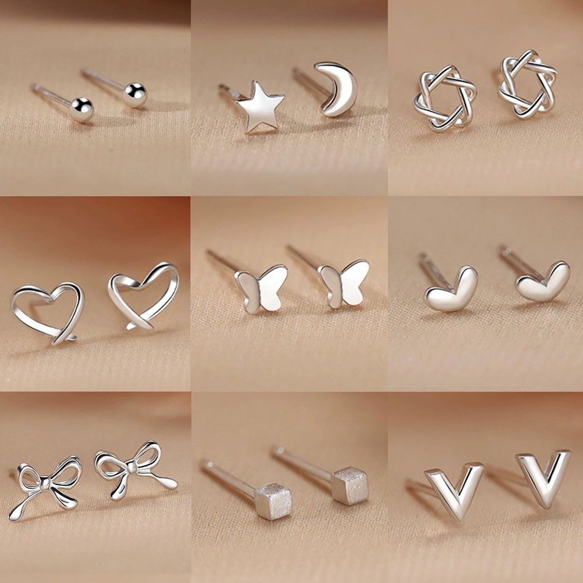 足银耳饰 足银纯银耳钉养耳洞耳针耳饰耳环耳线免摘男女礼物