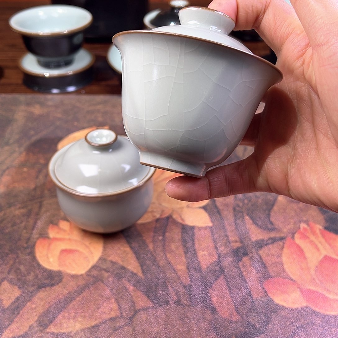 杯杯杯粉青色铃铛盖碗