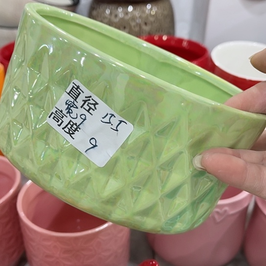 多肉绿植陶瓷花盆9.9包邮，有孔