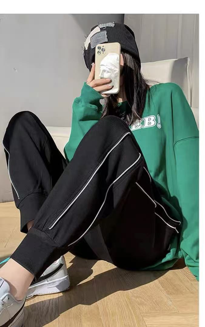 【成都•BD】NN3263-时尚女装设计感休闲裤直筒宽松高腰百搭显瘦