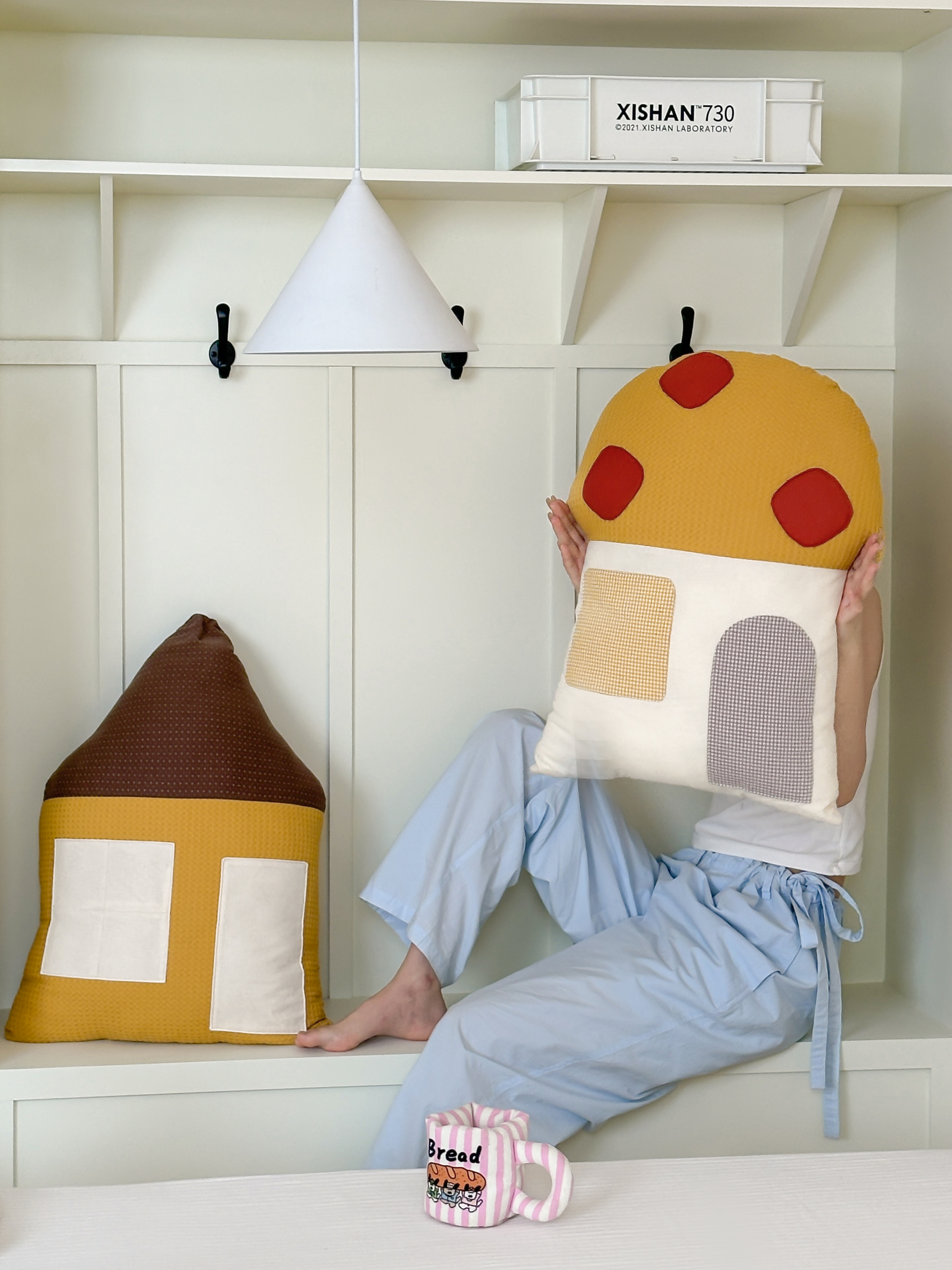 【babyhouse】新款设计师专版多巴胺软乎乎蘑菇抱枕透气抱枕床头