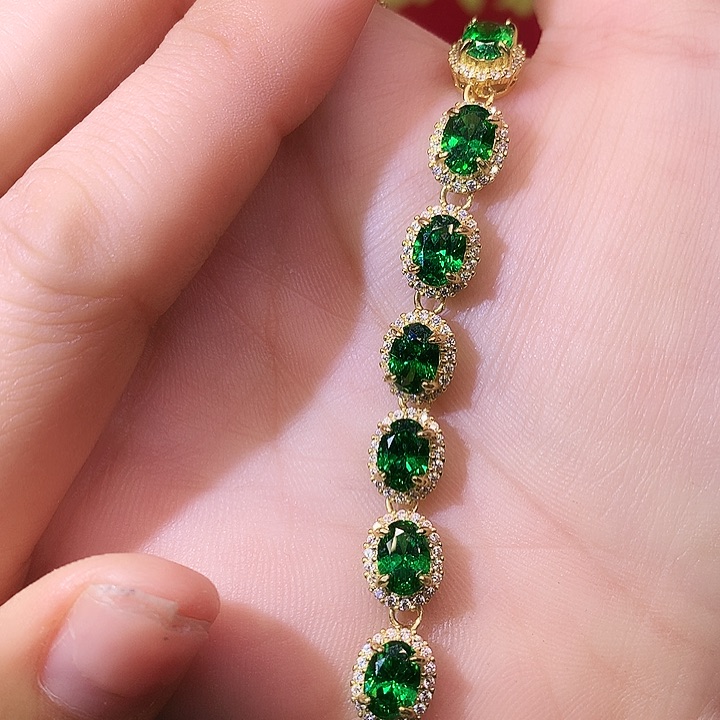 透辉石手链银S925镶嵌