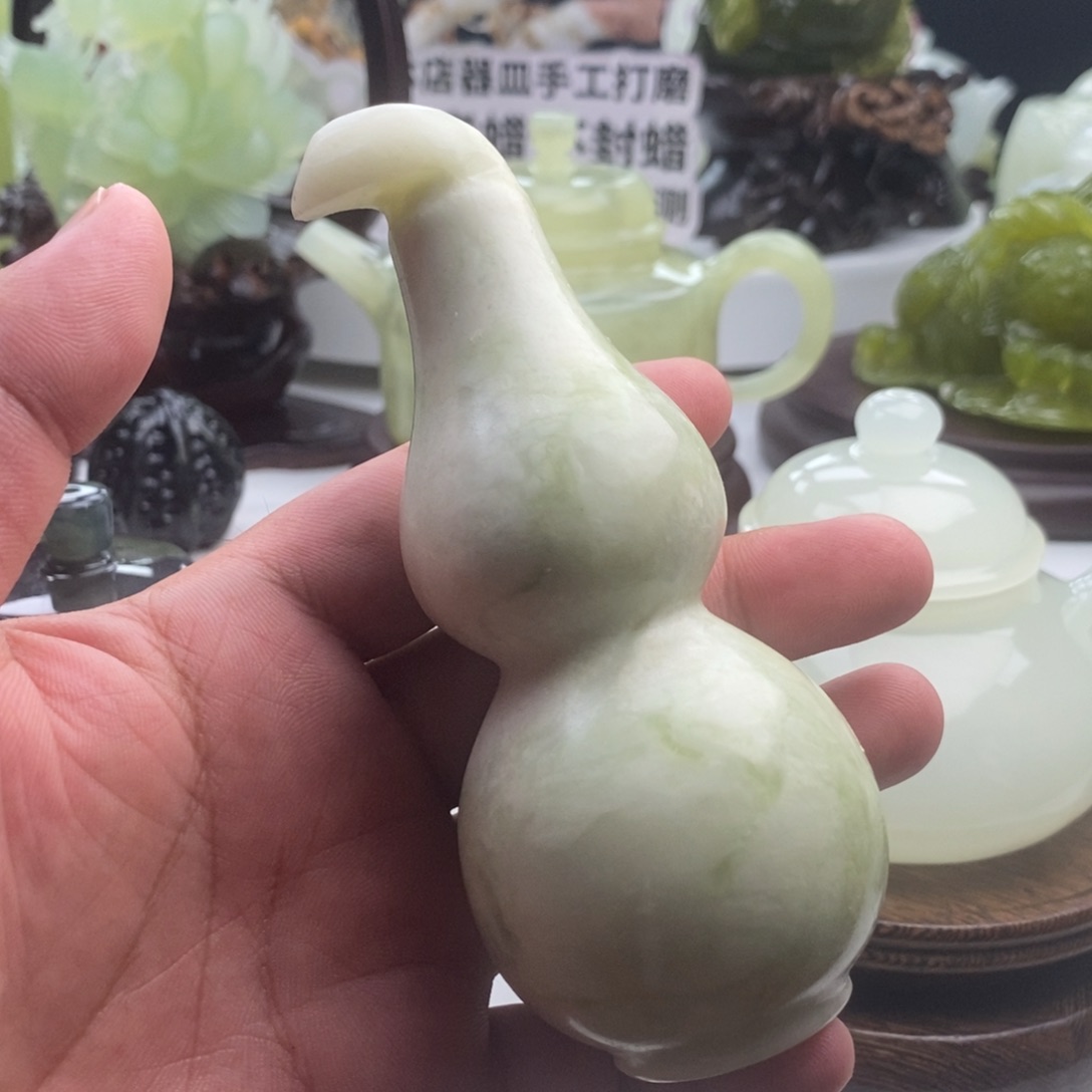 未镶嵌岫玉四大名玉手把件