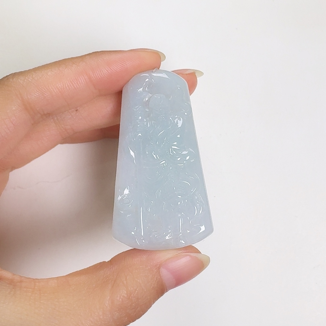 翡翠颈饰未镶嵌关公牌