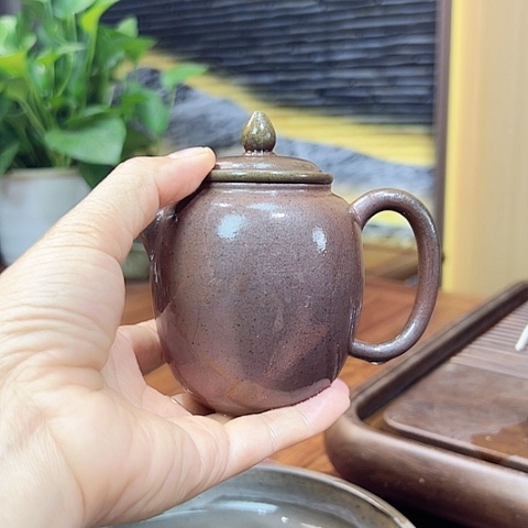 戬谷龙窑坭兴陶柴烧茶壶