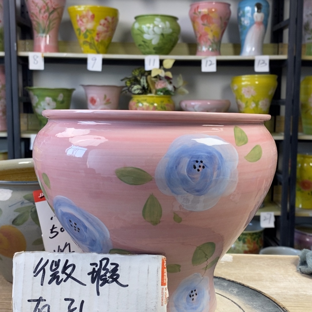 景德镇手工手绘陶瓷花盆