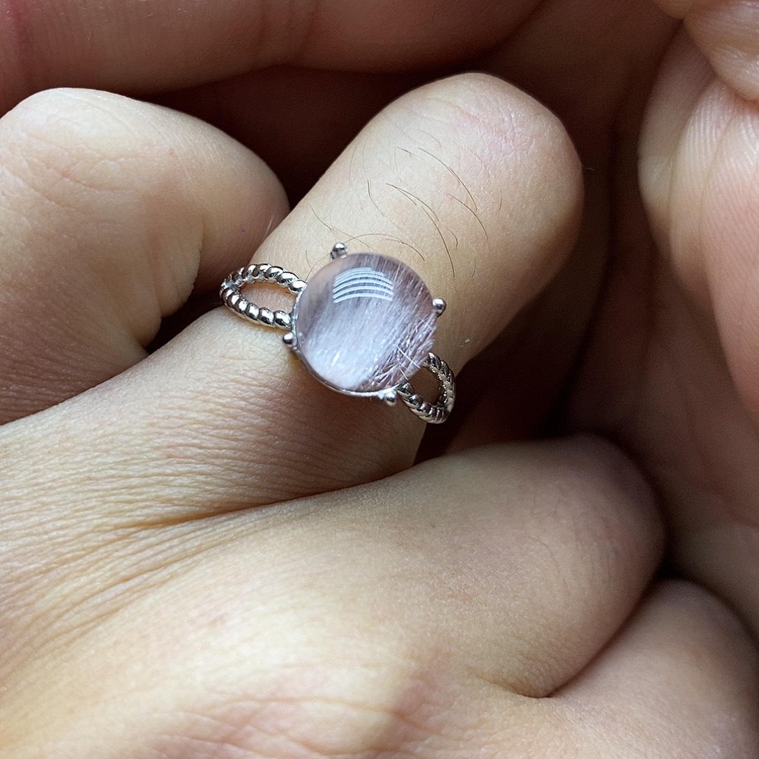 银S925镶嵌戒指水晶活口