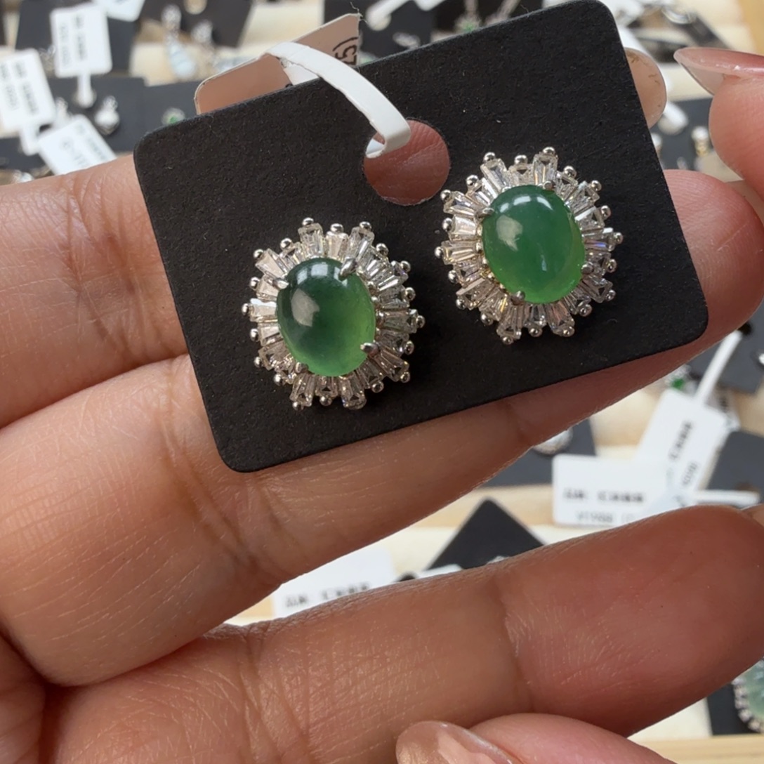 翡翠银S925镶嵌戒指8052