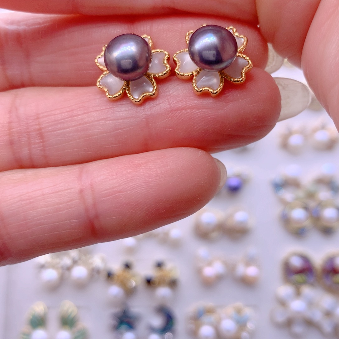 耳饰合金淡水珍珠