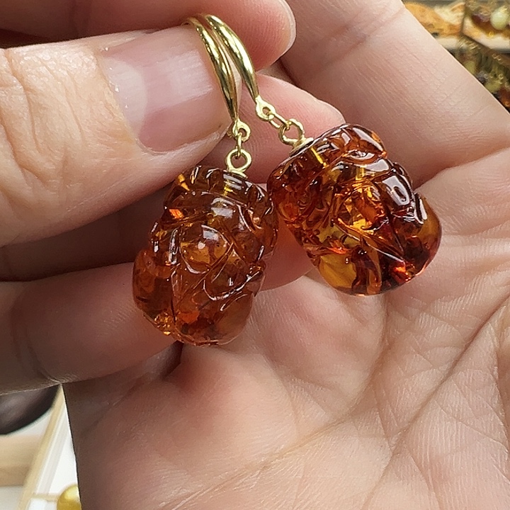 琥珀银S925镶嵌珠宝奇石