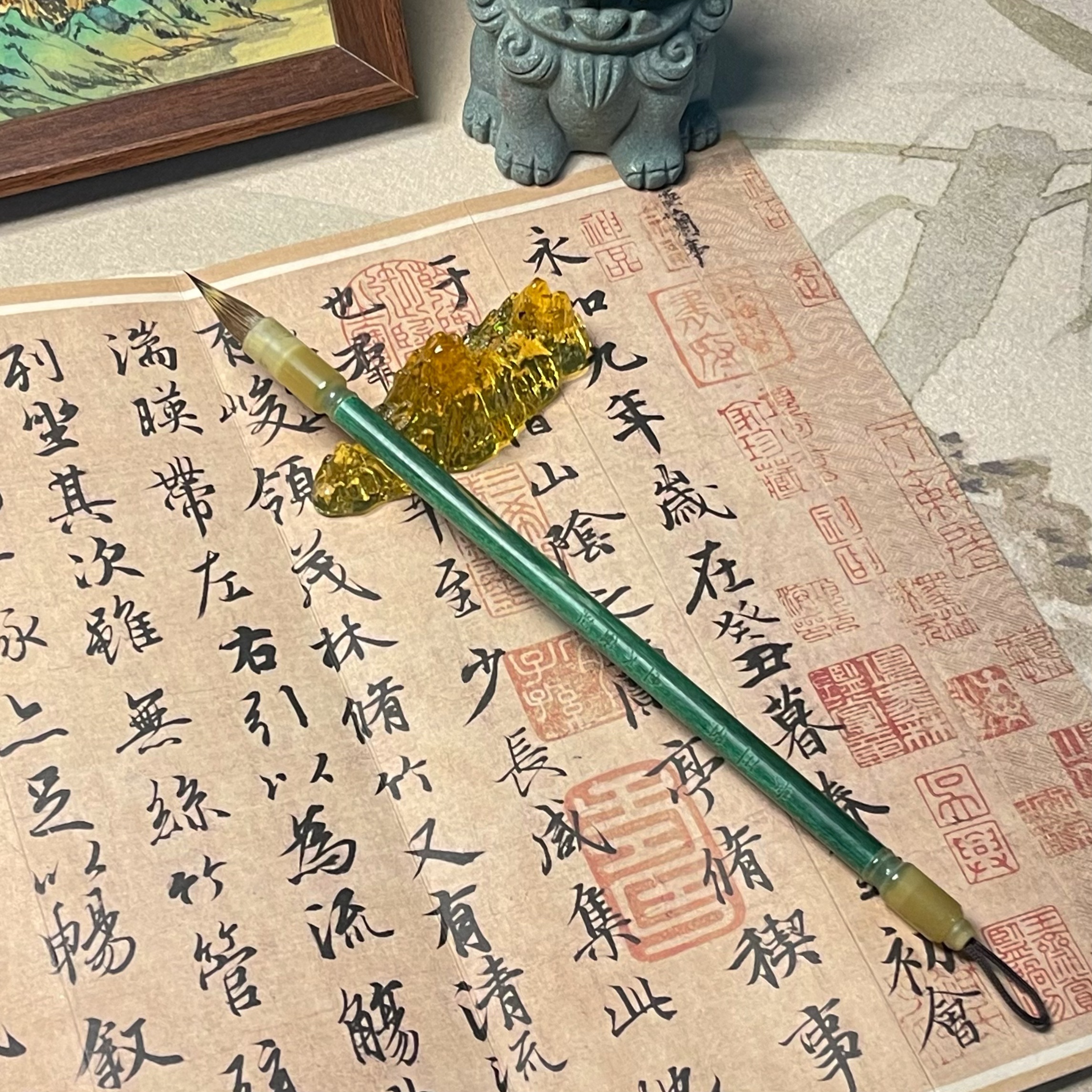 【青玉案】紫狐鸡距笔行书小楷高品质毛笔