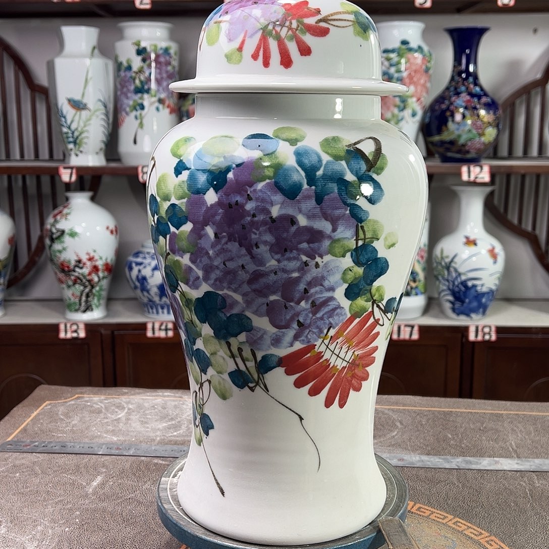 摆件陶景德镇陶瓷将紫