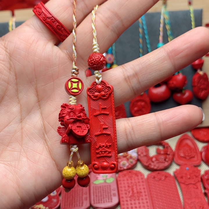 天然辰砂工艺品朱砂手机坠