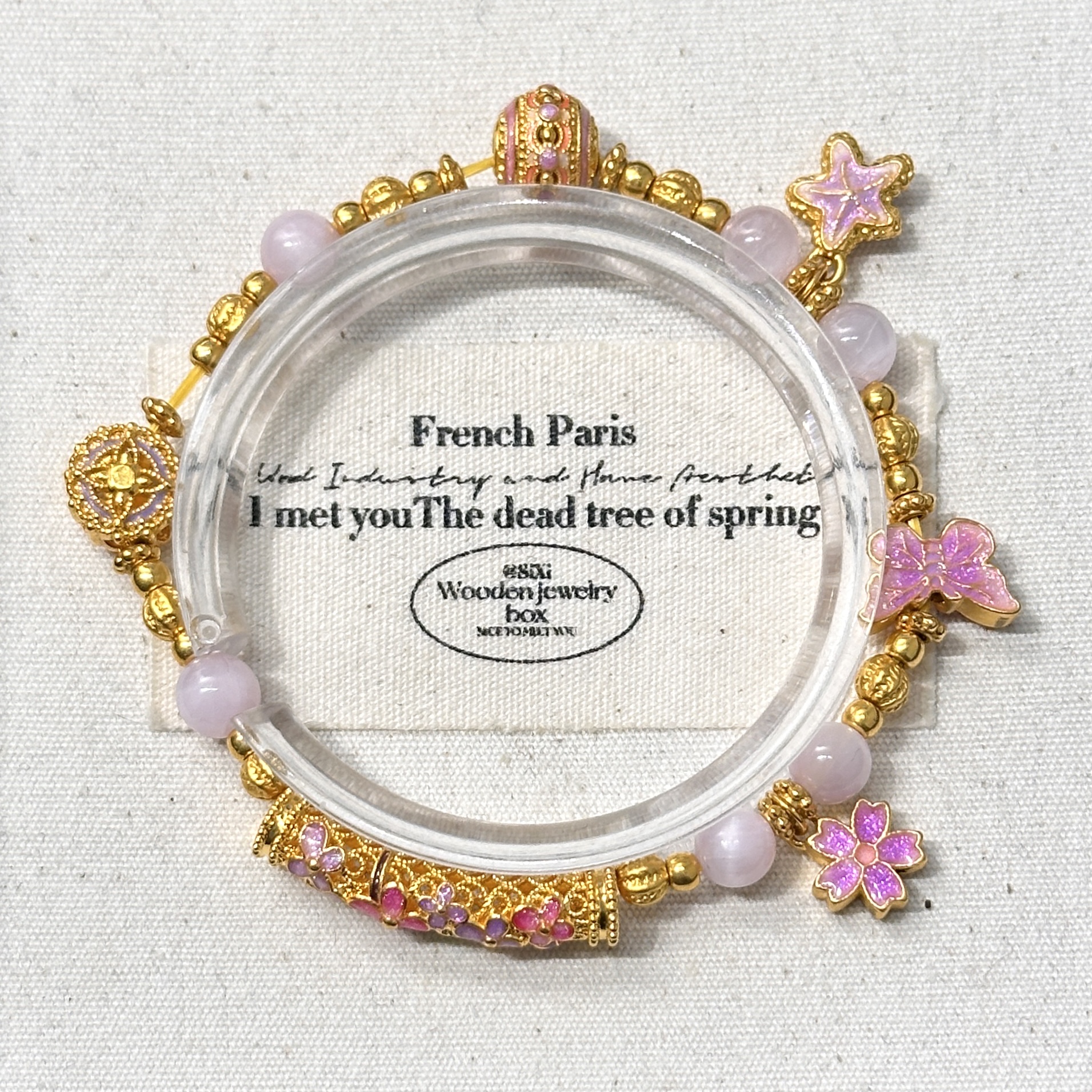 足金999「小满盈」设计款温柔清新6mm紫锂 辉定制手串3D20425D13C