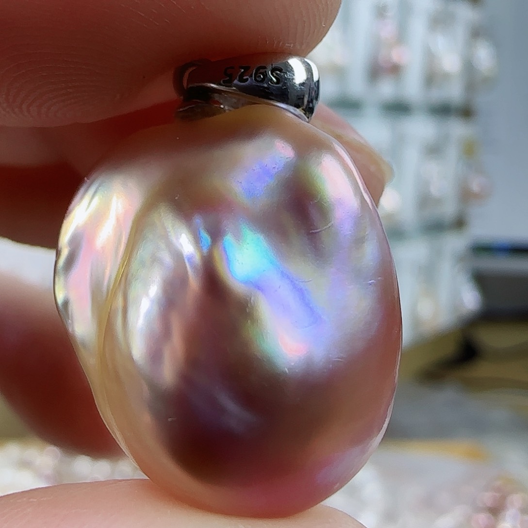 淡水珍珠吊坠（特价有瑕）银S925镶嵌