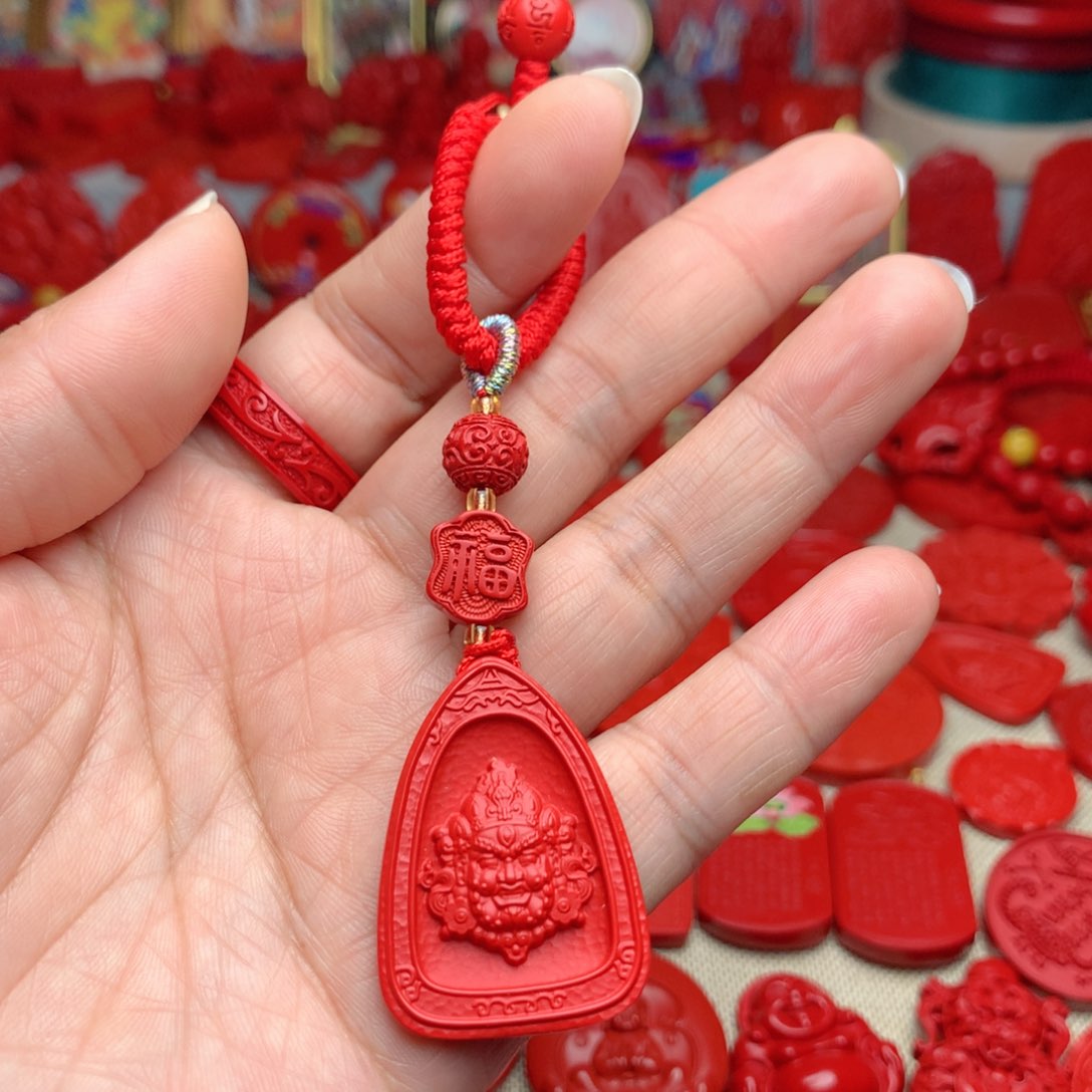 天然辰砂工艺品朱砂钥匙扣