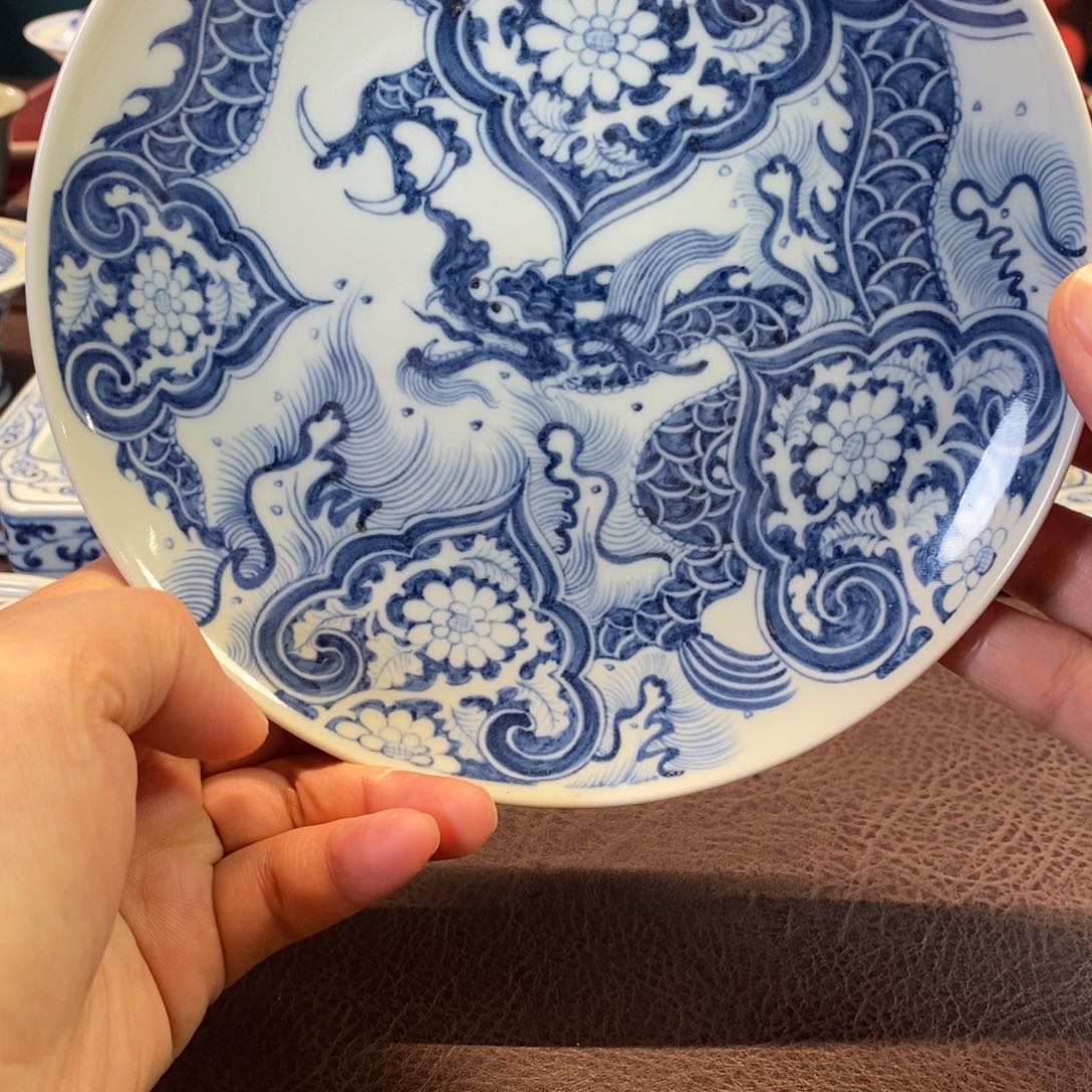 碗仿元青花穿花龙纹壶承 16cc   元宵节福利