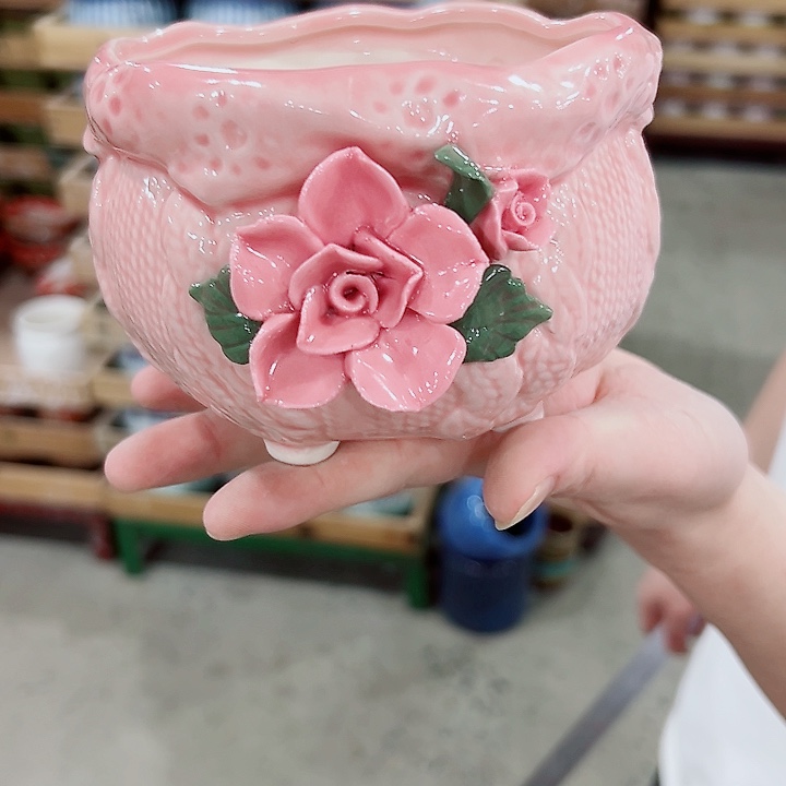 有孔.凑满10元发货多肉陶瓷花盆！