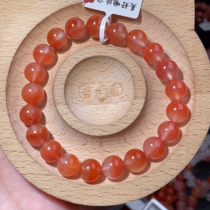 南红玛瑙未镶嵌9咪冰橘渐变粉2114