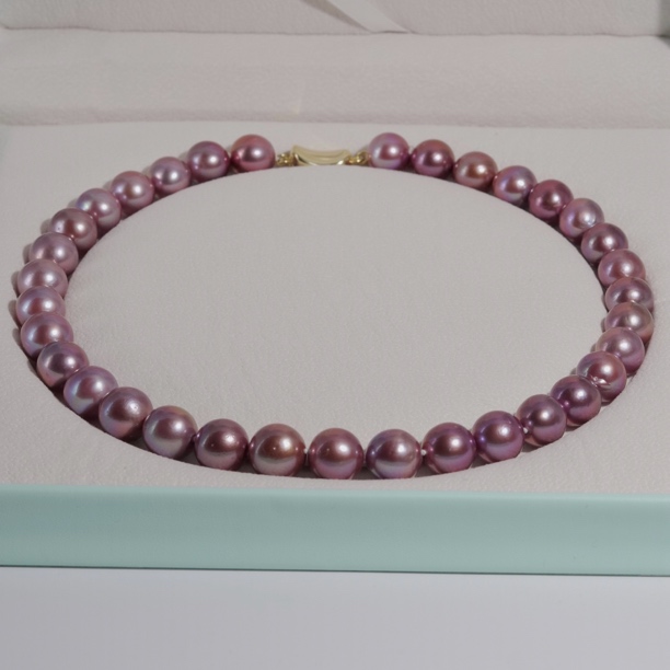 9-13天然淡水珍珠爱迪生紫色项链