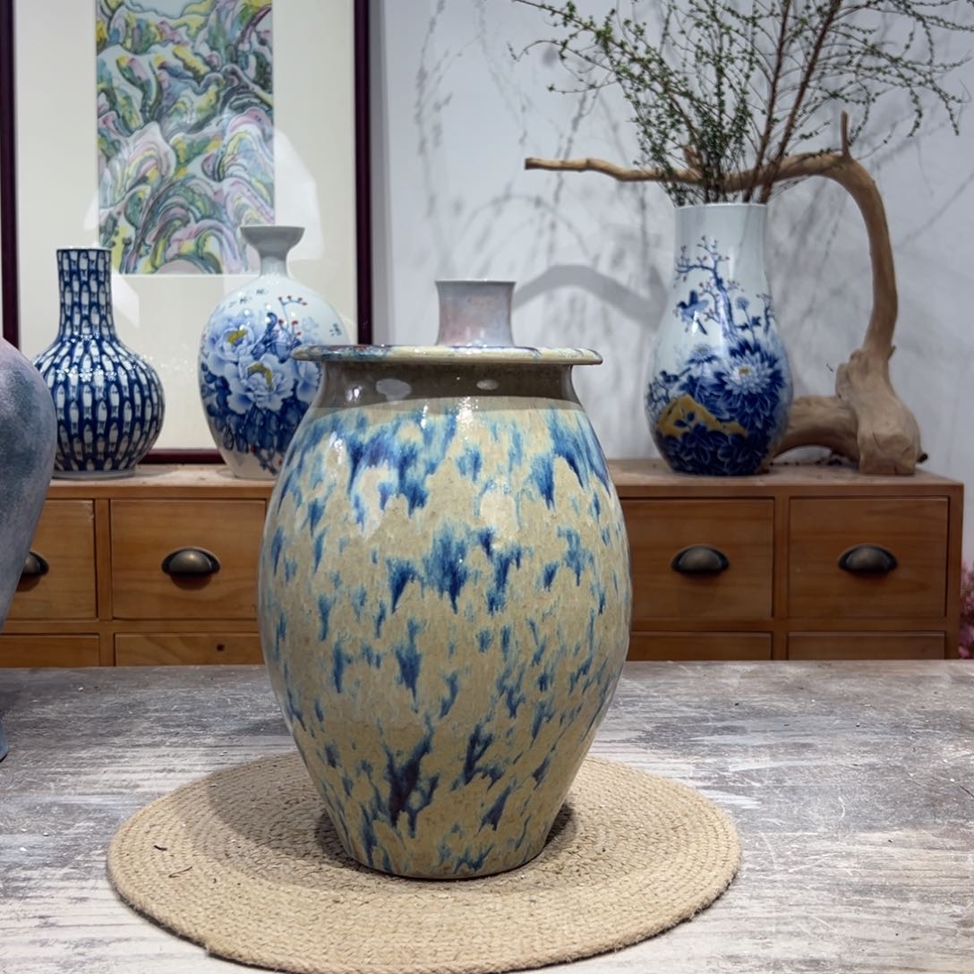 摆件陶瓷花瓶高25口10