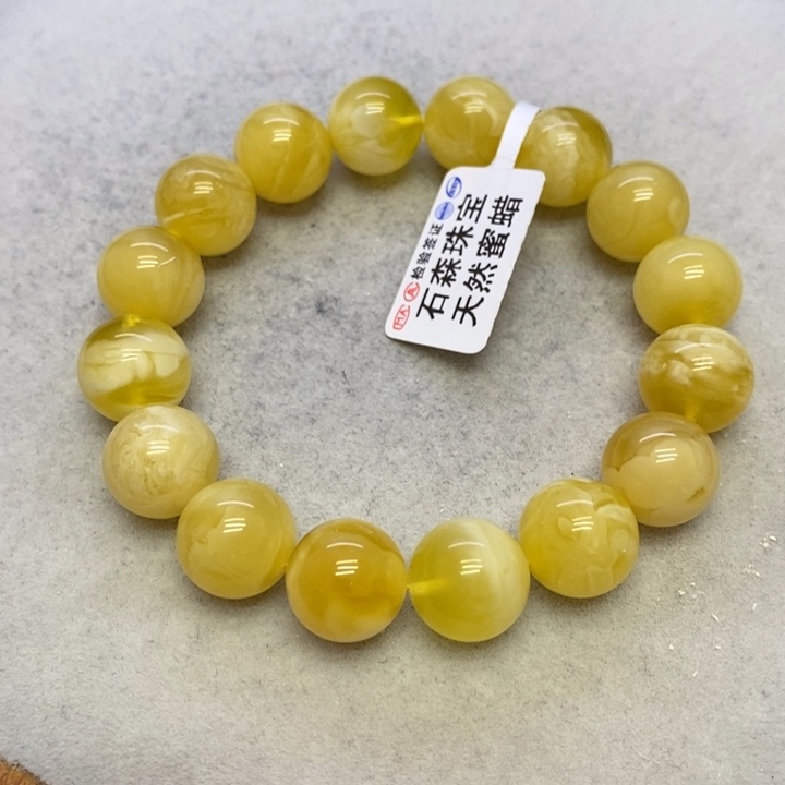蜜蜡裸石未镶嵌手串