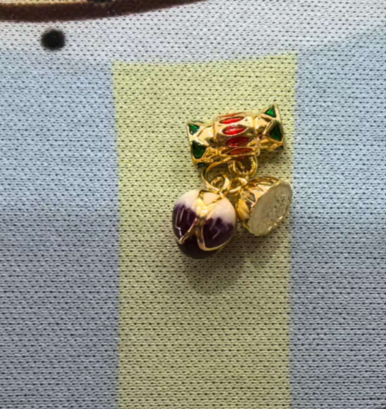 18K金珐琅彩烧蓝两世欢吊坠可做配件