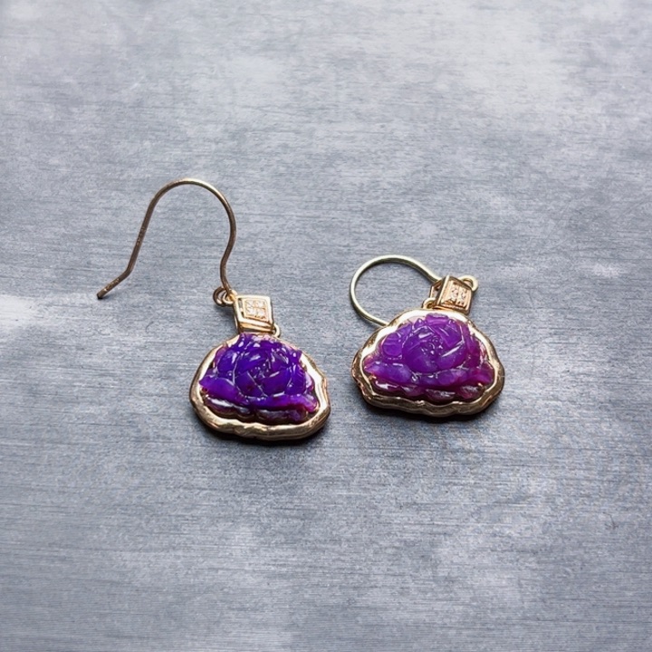 苏纪石（舒俱来）耳坠未镶嵌冰****了福利耳坠不退不换