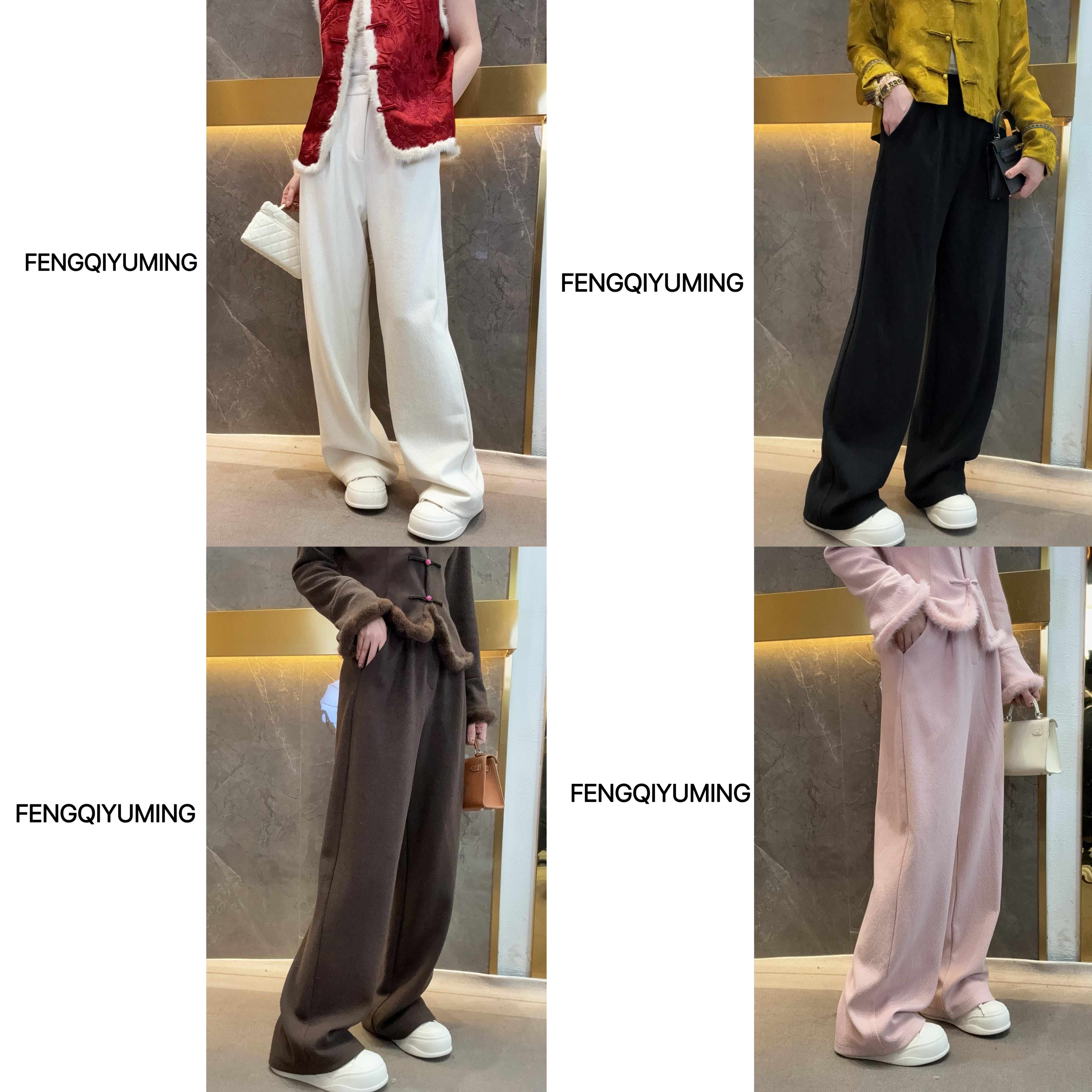 【百搭阔腿羊毛裤】新中式显瘦网红休闲秋冬裤子