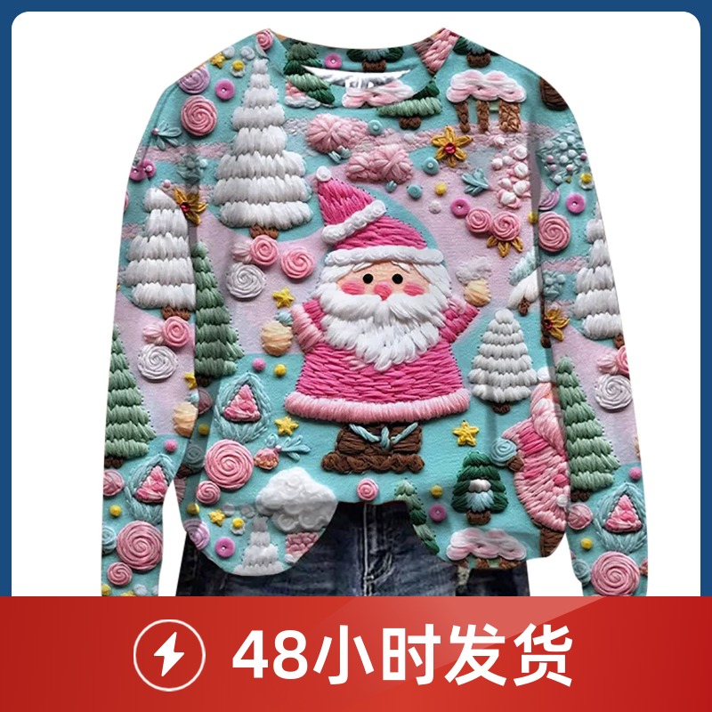 D25 113007 新款时尚套头圣诞老人加厚卫衣