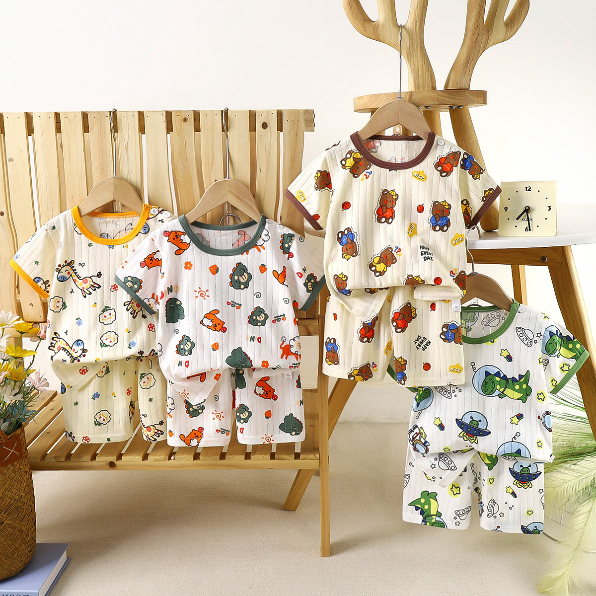 新款儿童纯棉短袖两件套夏季儿童套装宝宝短袖短裤六一儿童节服装